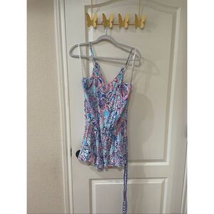 Lilly Pulitzer Dusk Shell Me About It Tie Waist Romper XS $158